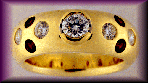 Yellow Gold Dome Ring with Diamonds